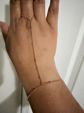 Delicate Gold Hand Chain Bracelet